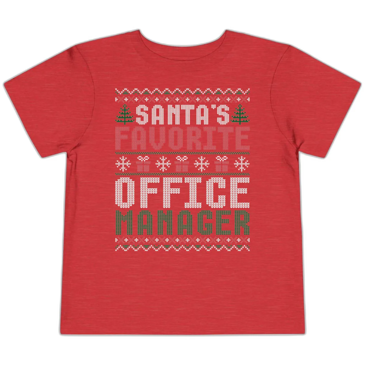 Santa's Favorite Office Manager Toddler T-Shirt in Heather Red
