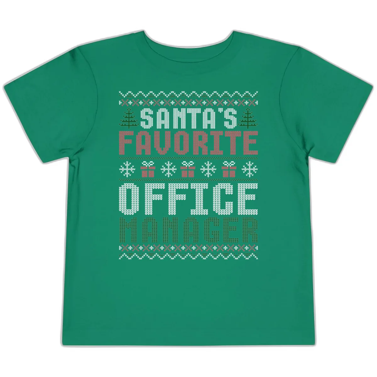 Santa's Favorite Office Manager Toddler T-Shirt in Kelly