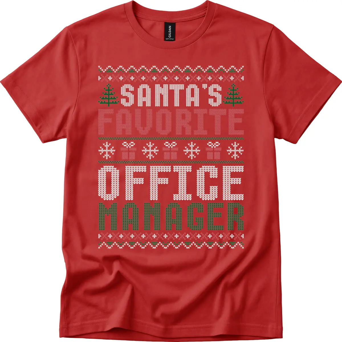 Santa's Favorite Office Manager T-Shirt in Red