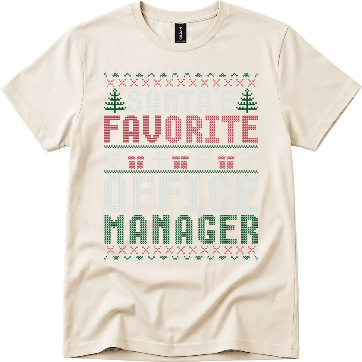 Santa's Favorite Office Manager T-Shirt in Natural