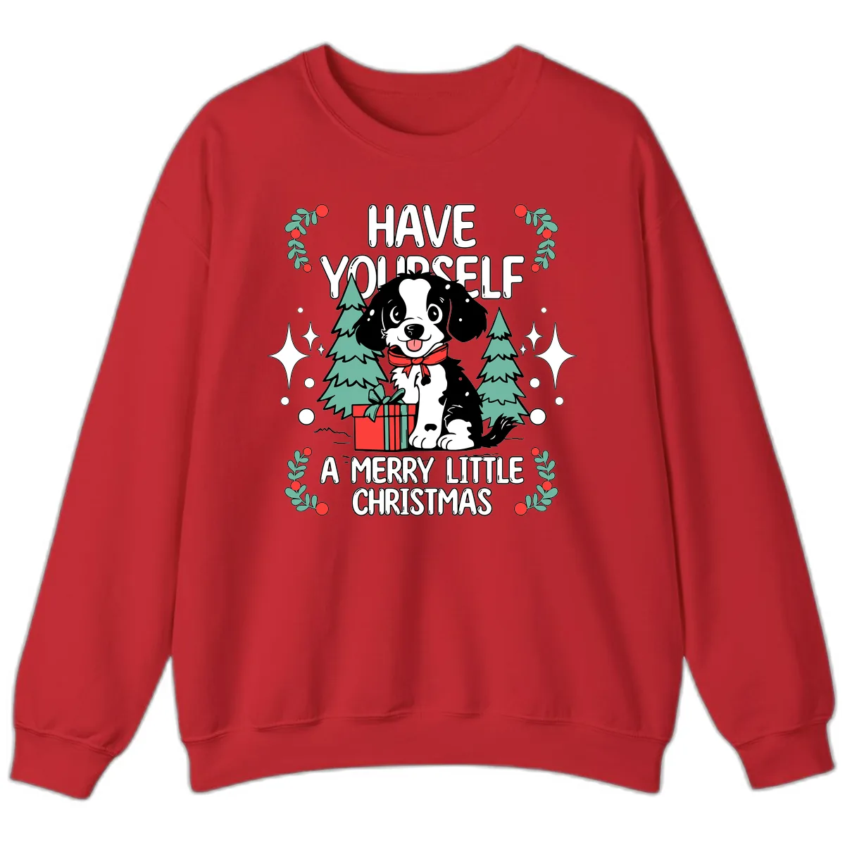 Have Yourself A Merry Little Christmas Dog Sweatshirt in Red
