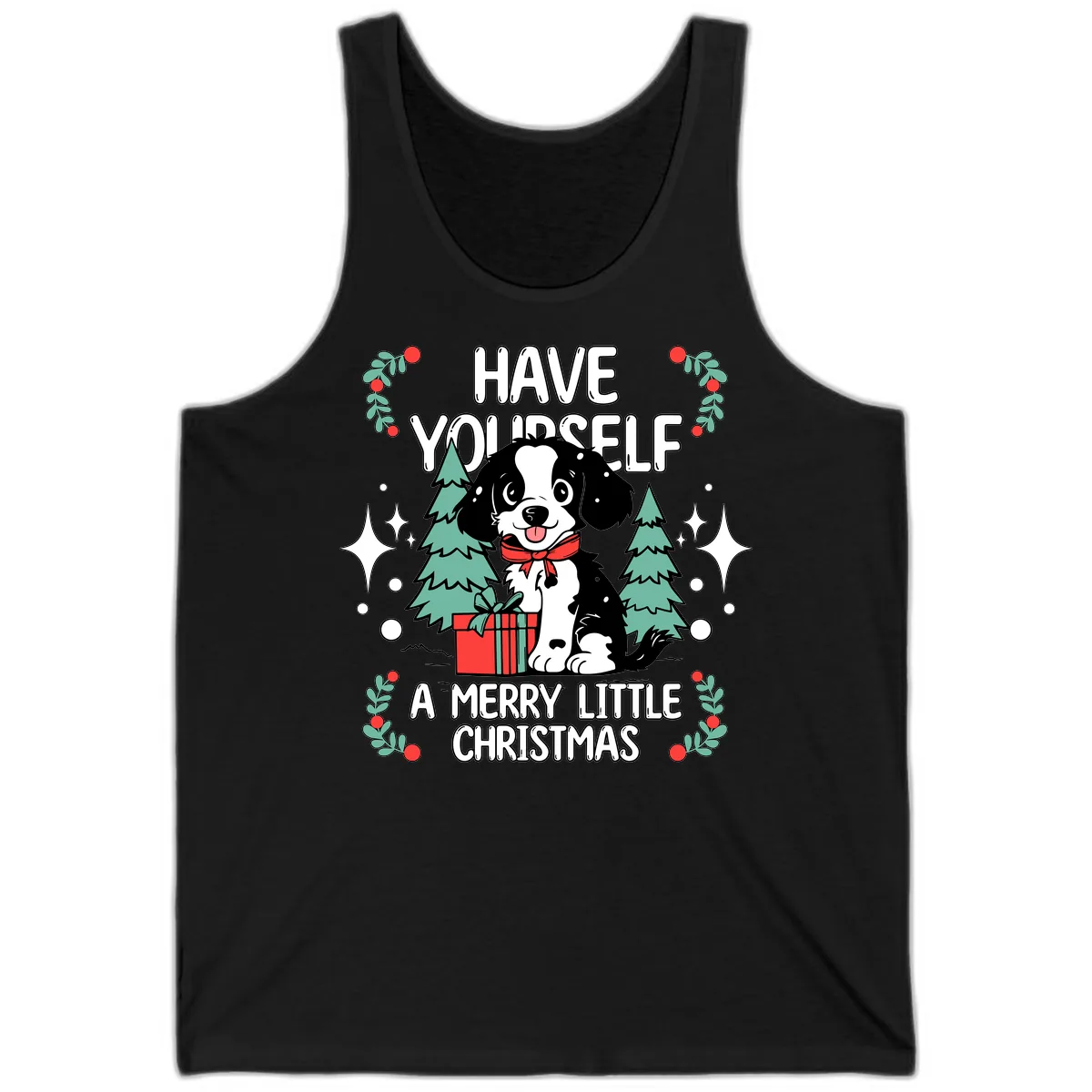 Have Yourself A Merry Little Christmas Dog Tank in Black