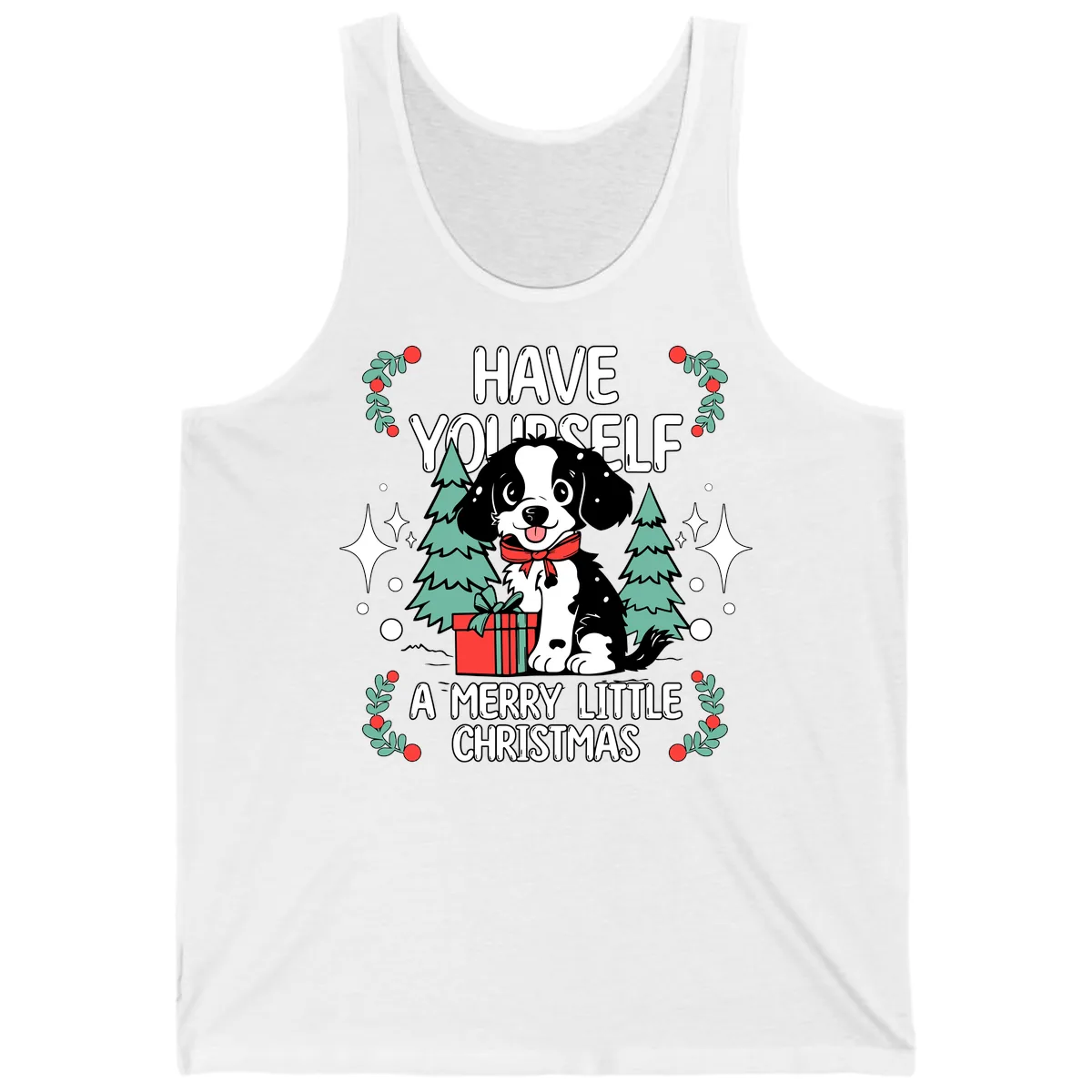 Have Yourself A Merry Little Christmas Dog Tank in White
