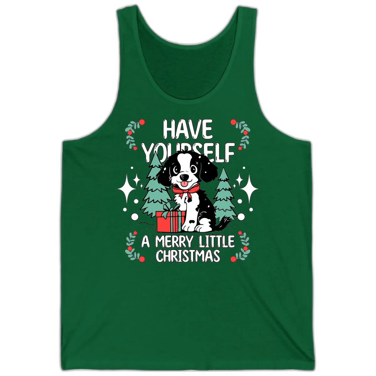 Have Yourself A Merry Little Christmas Dog Tank in Kelly