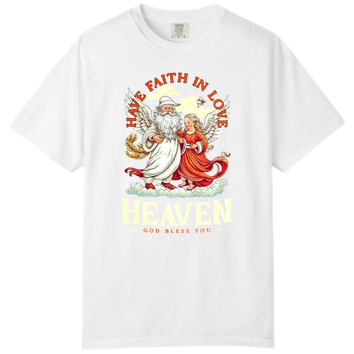 Faith In Love Heaven Santa Angel Comfort Color in White