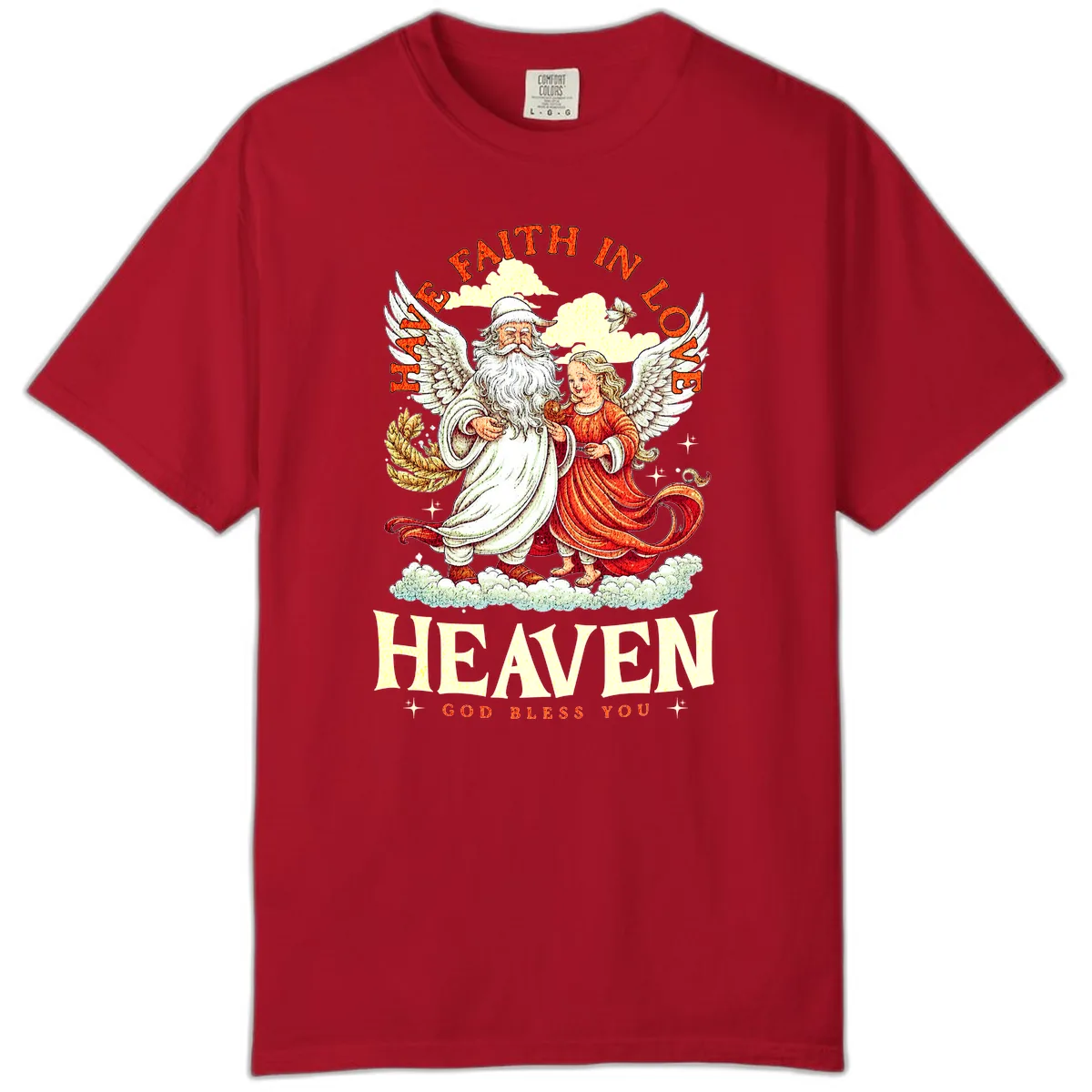Faith In Love Heaven Santa Angel Comfort Color in Red