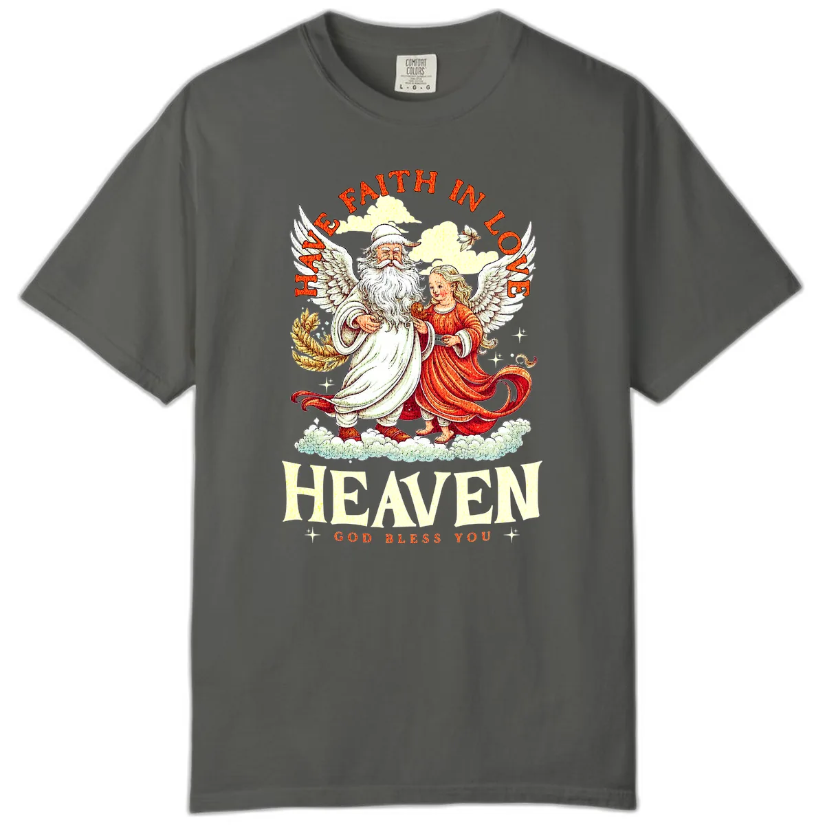 Faith In Love Heaven Santa Angel Comfort Color in Pepper