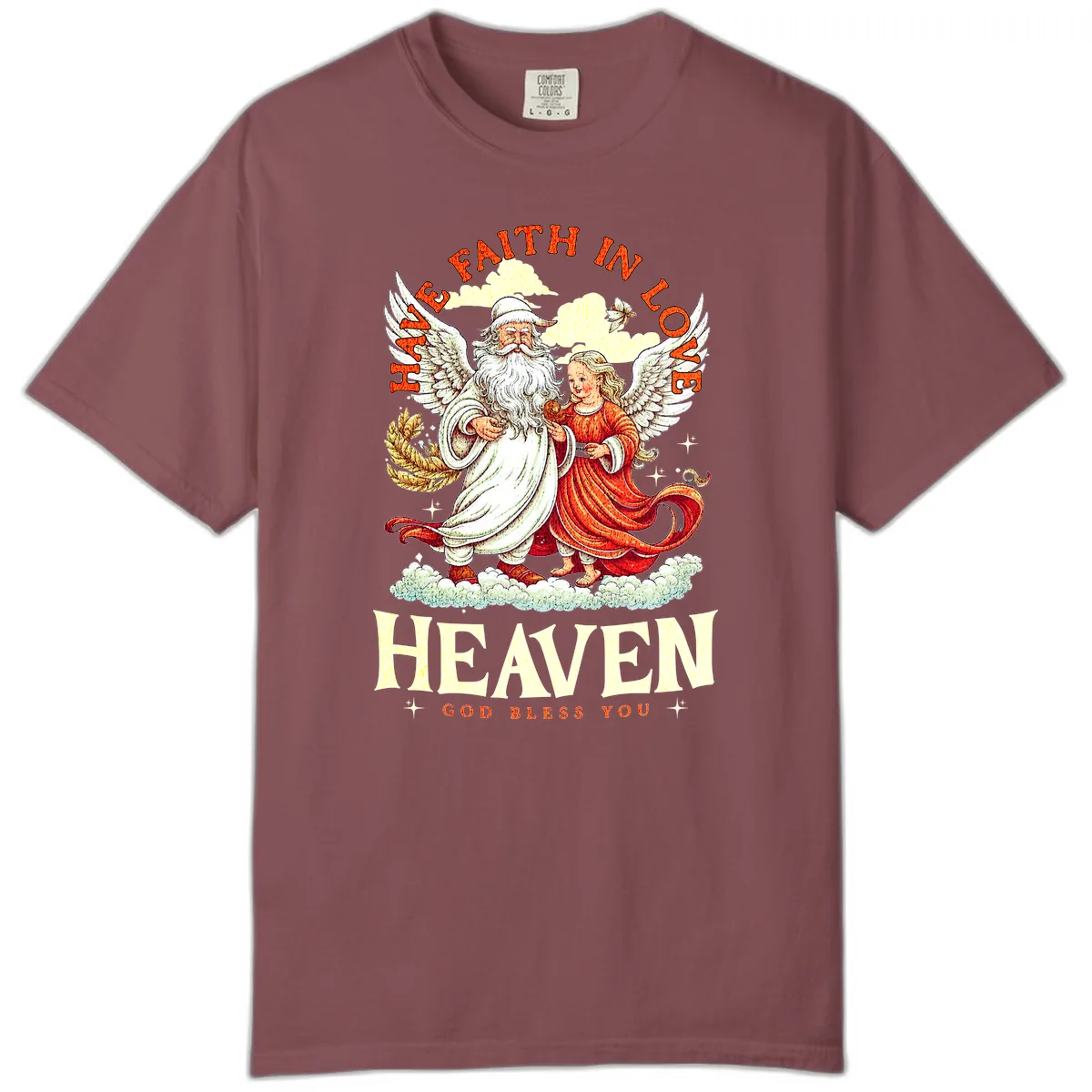 Faith In Love Heaven Santa Angel Comfort Color in Brick