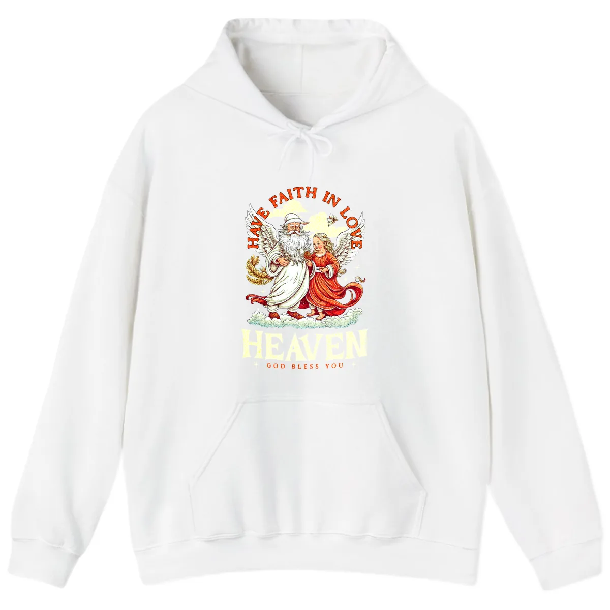 Faith In Love Heaven Santa Angel Hoodie in White