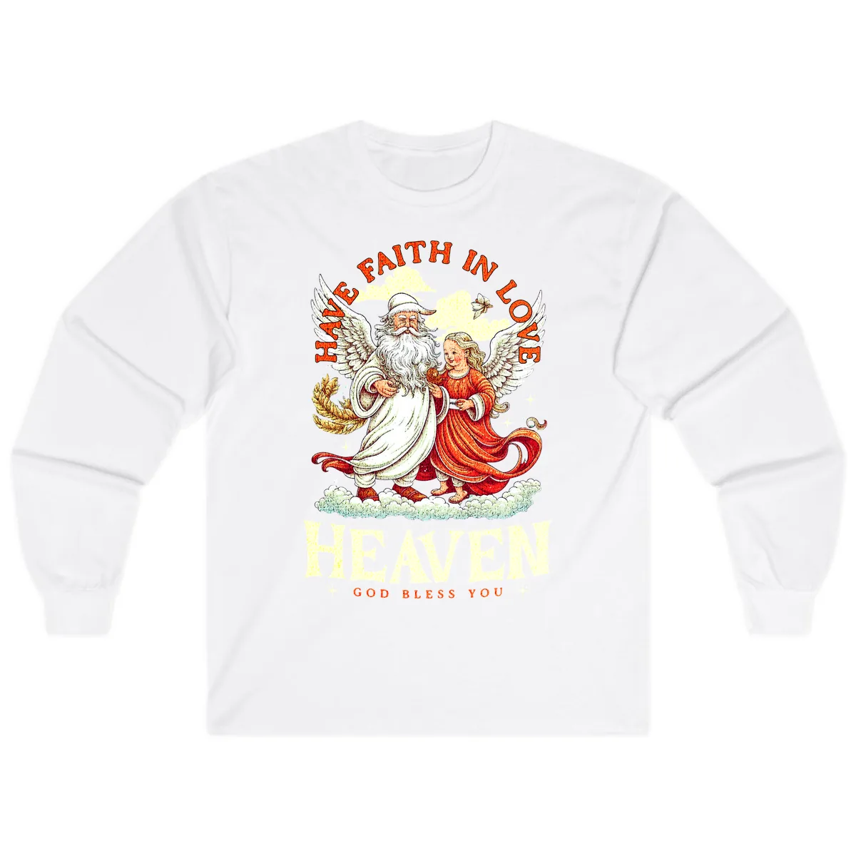 Faith In Love Heaven Santa Angel Long Sleeve in White