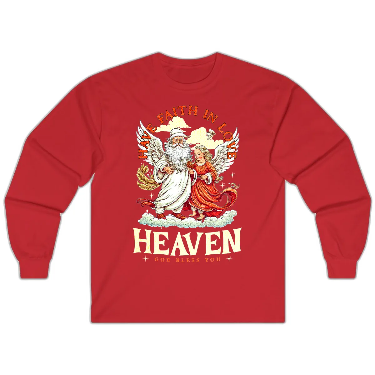 Faith In Love Heaven Santa Angel Long Sleeve in Red