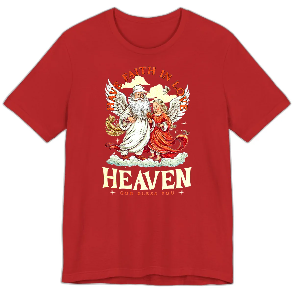 Faith In Love Heaven Santa Angel Premium T-Shirt in Red