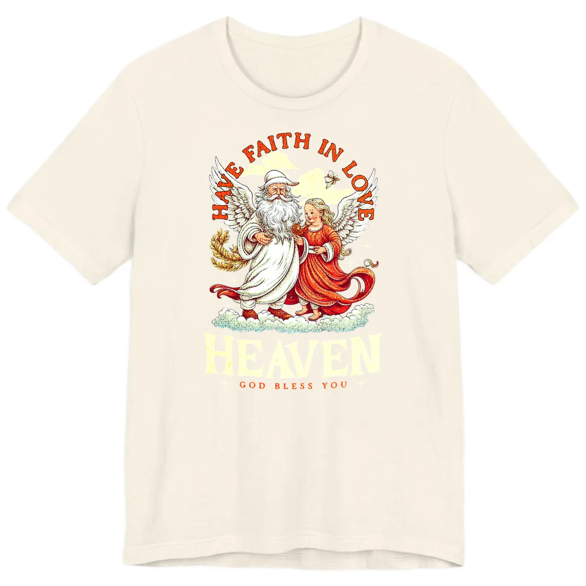 Faith In Love Heaven Santa Angel Premium T-Shirt in Natural