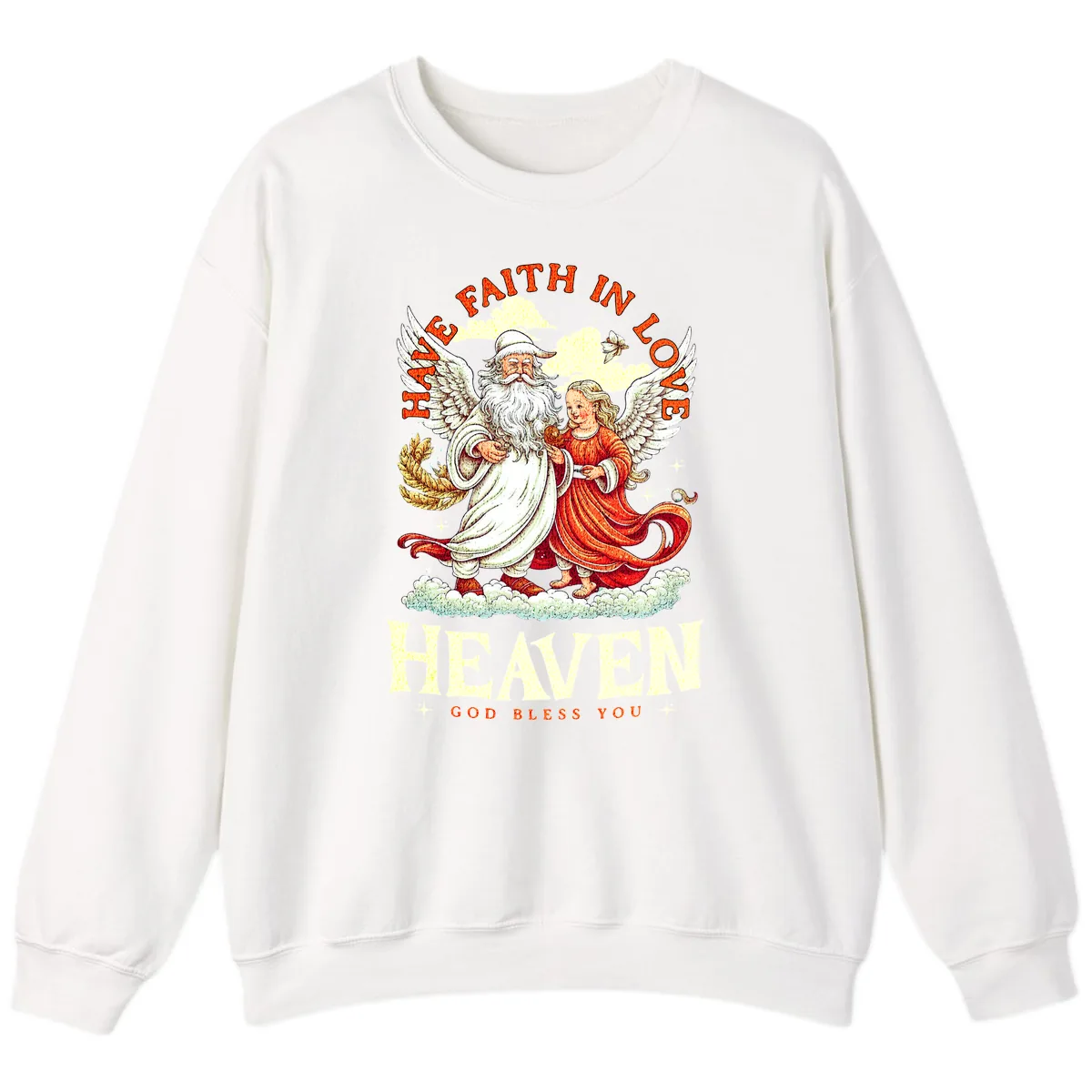 Faith In Love Heaven Santa Angel Sweatshirt in White