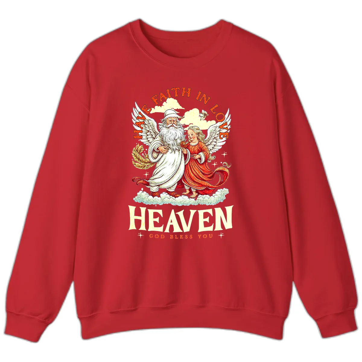 Faith In Love Heaven Santa Angel Sweatshirt in Red