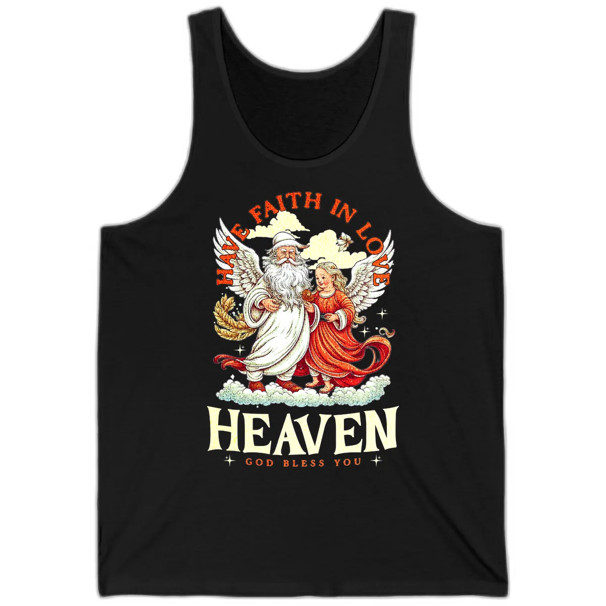 Faith In Love Heaven Santa Angel Tank in Black