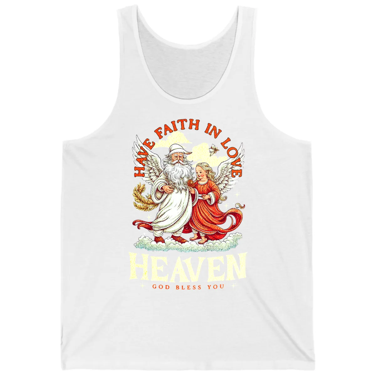 Faith In Love Heaven Santa Angel Tank in White