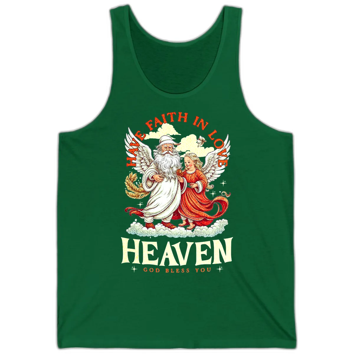 Faith In Love Heaven Santa Angel Tank in Kelly