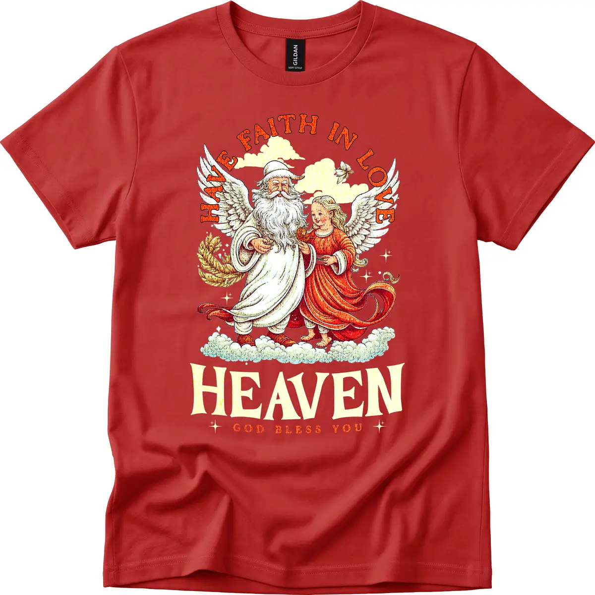 Faith In Love Heaven Santa Angel T-Shirt in Red