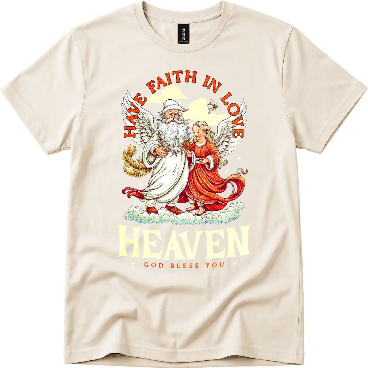 Faith In Love Heaven Santa Angel T-Shirt in Natural