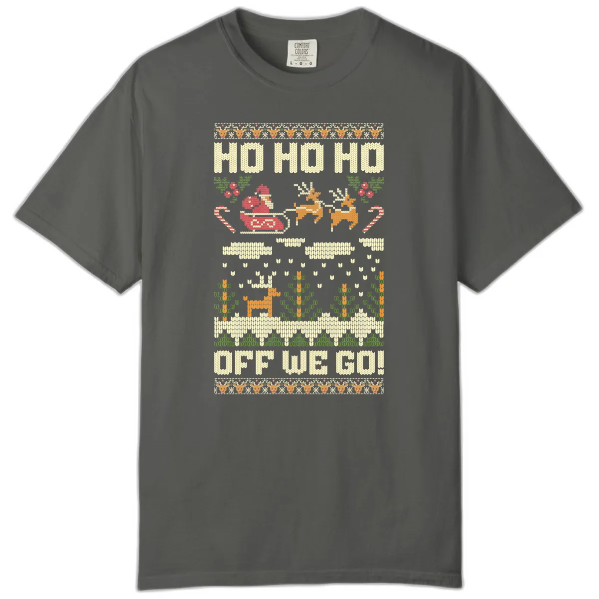 Ho Ho Ho Off We Go Christmas Comfort Color in Pepper