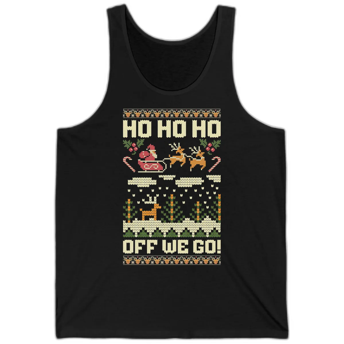 Ho Ho Ho Off We Go Christmas Tank in Black