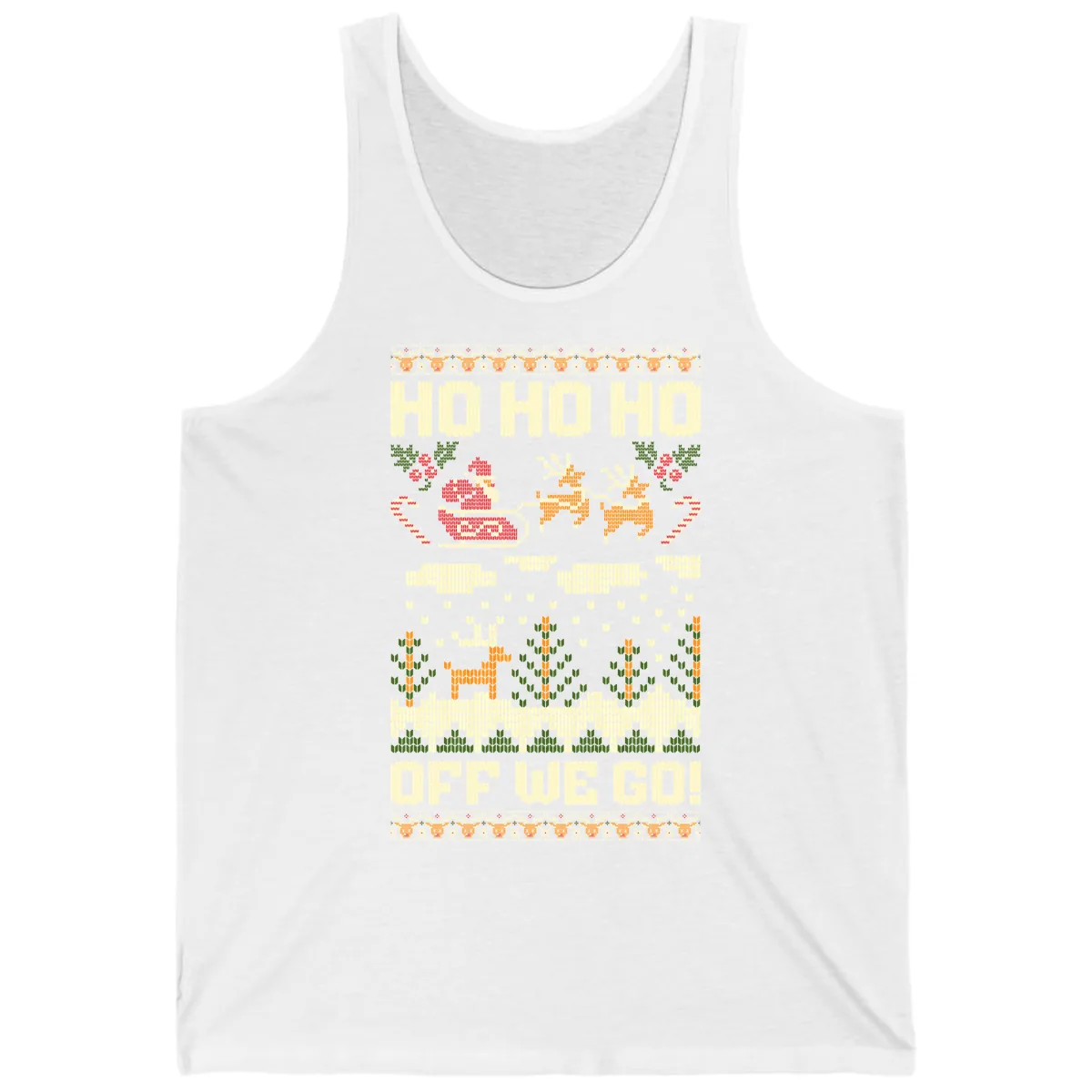 Ho Ho Ho Off We Go Christmas Tank in White
