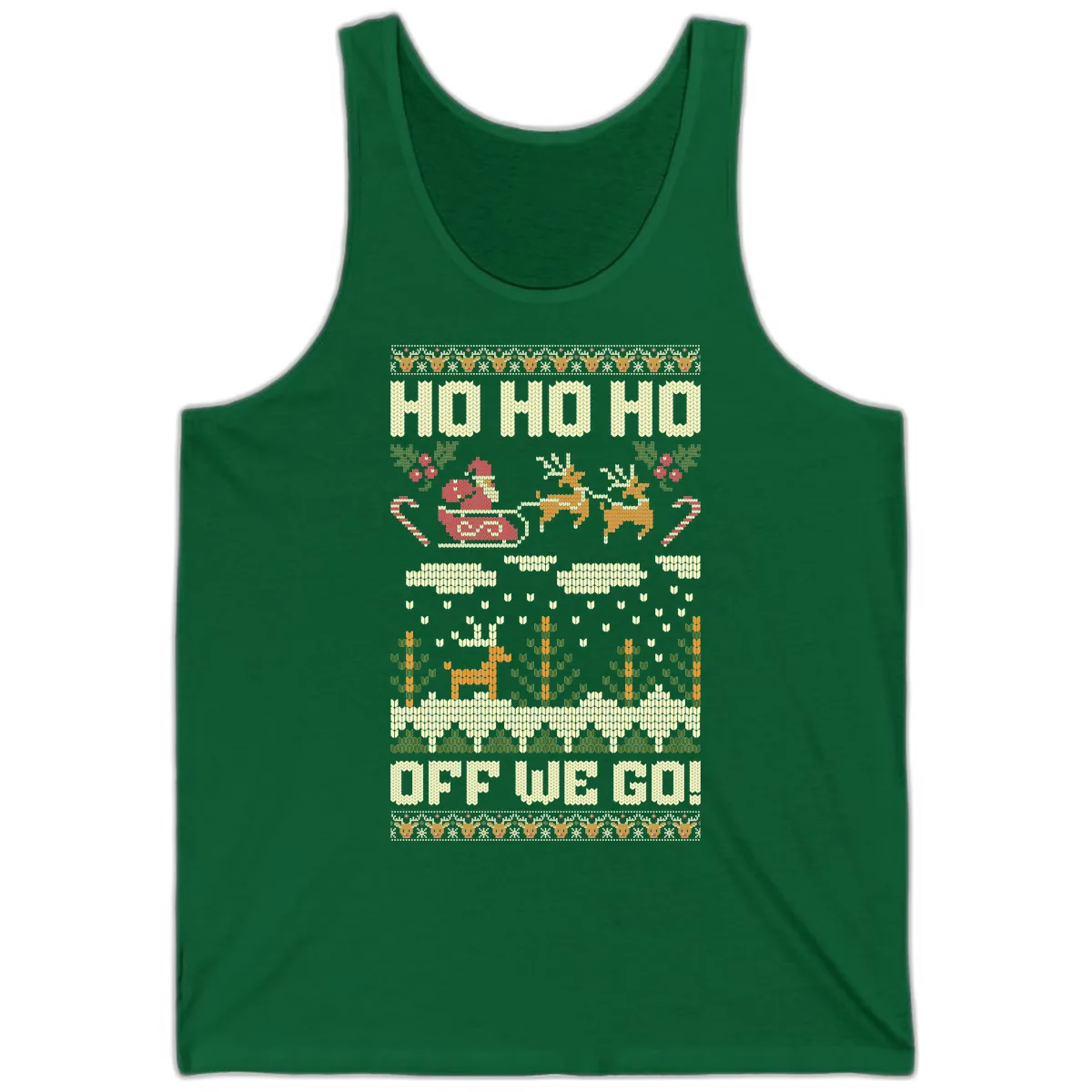 Ho Ho Ho Off We Go Christmas Tank in Kelly
