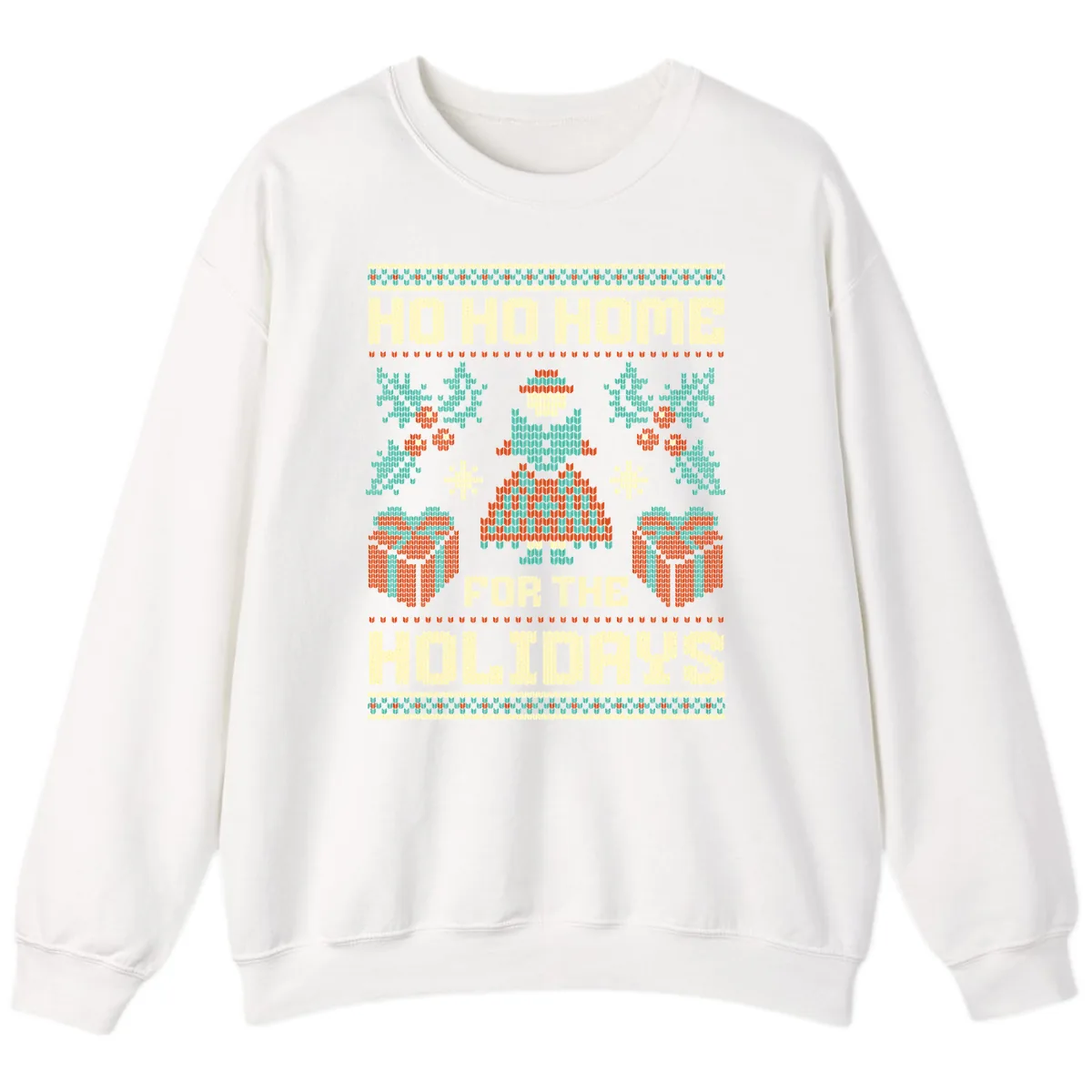 Ho Ho Home For The Holidays Ugly Sweater Sweatshirt in White