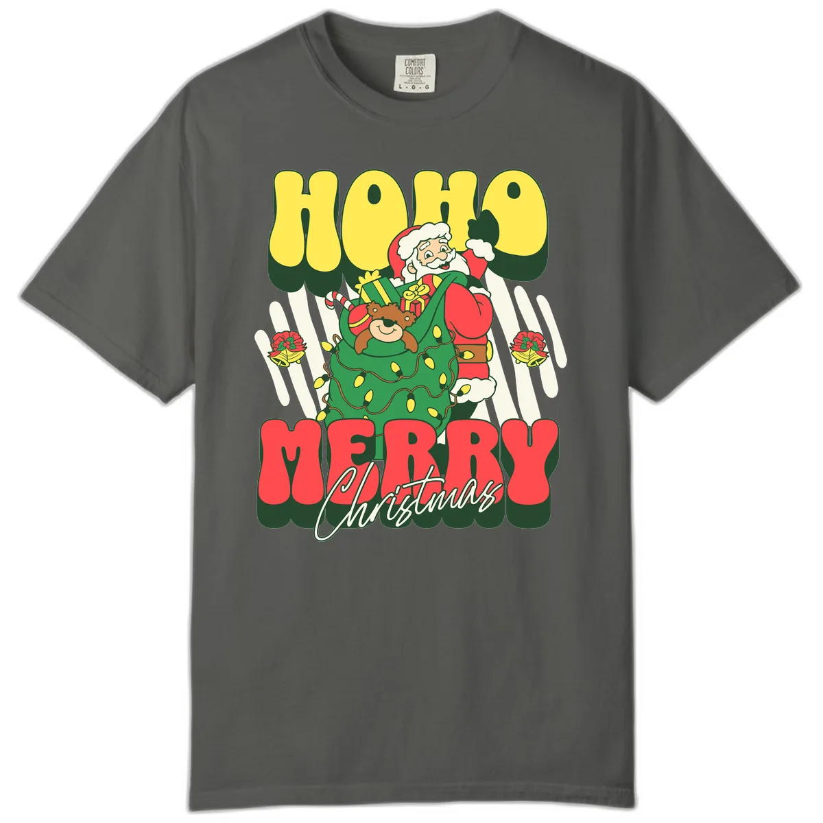 Ho Ho Merry Christmas Santa Claus Comfort Color in Pepper