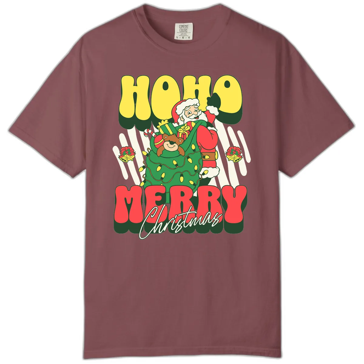 Ho Ho Merry Christmas Santa Claus Comfort Color in Brick