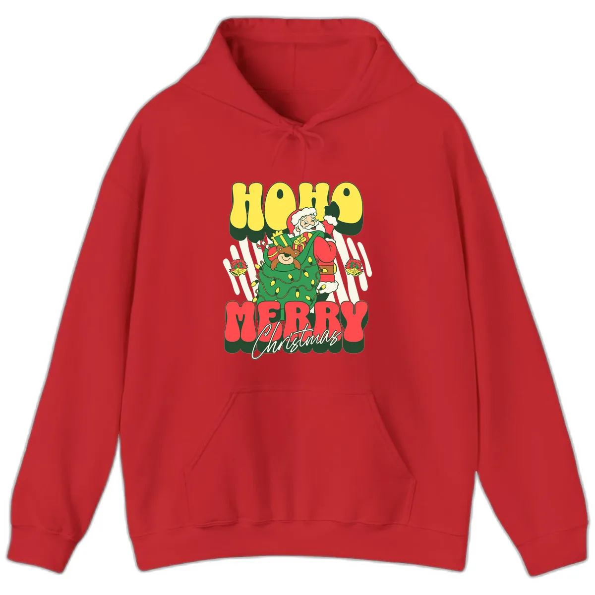 Ho Ho Merry Christmas Santa Claus Hoodie in Red