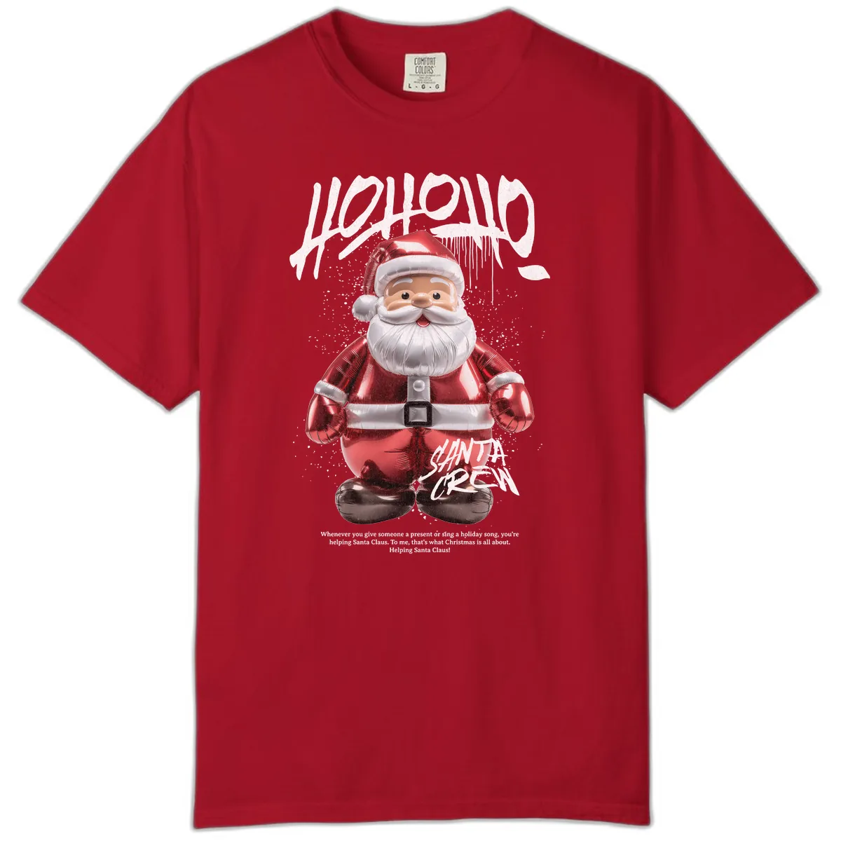 Hoholo Ho Ho Santa Crew Christmas Comfort Color in Red