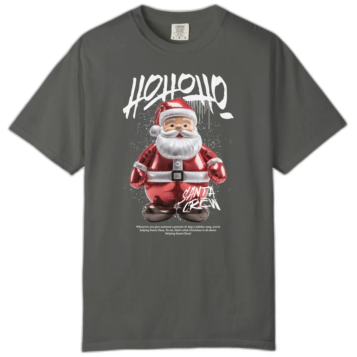 Hoholo Ho Ho Santa Crew Christmas Comfort Color in Pepper