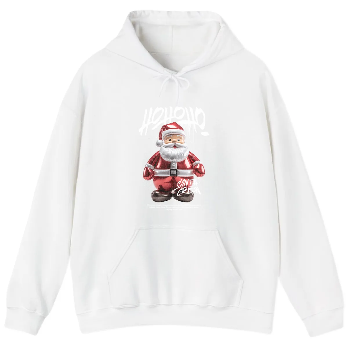 Hoholo Ho Ho Santa Crew Christmas Hoodie in White