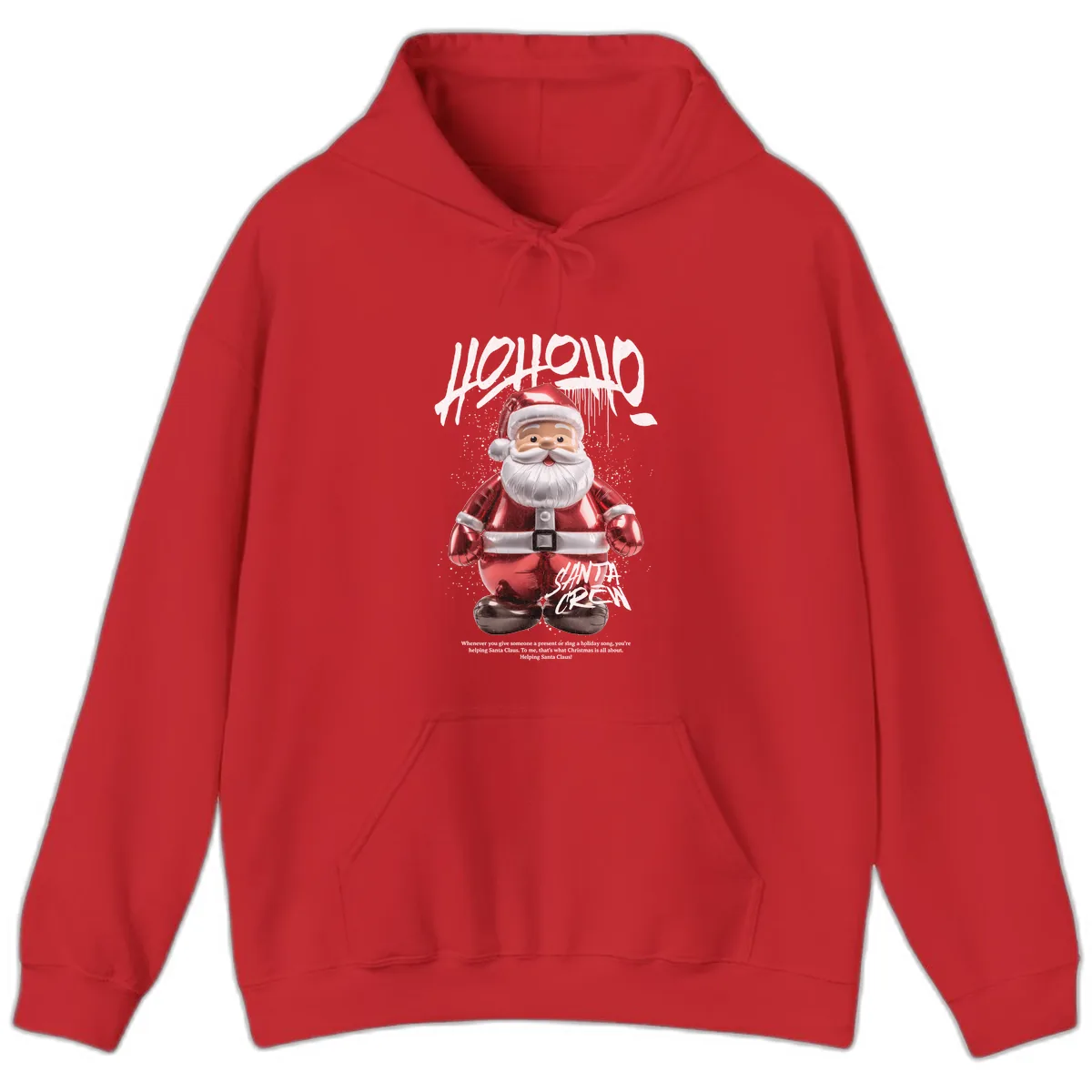 Hoholo Ho Ho Santa Crew Christmas Hoodie in Red