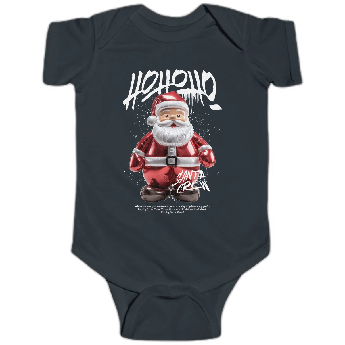 Hoholo Ho Ho Santa Crew Christmas Baby Onesie in Black