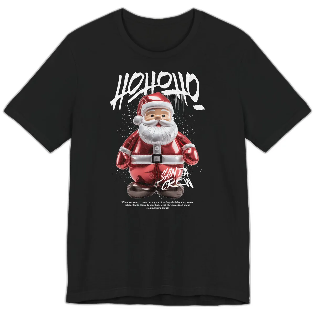 Hoholo Ho Ho Santa Crew Christmas Premium T-Shirt in Black