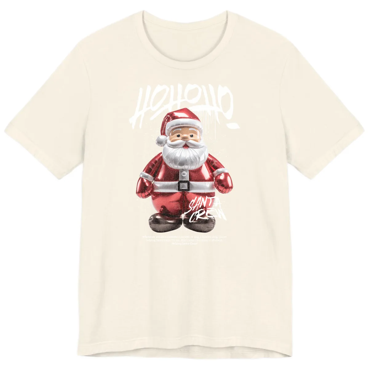 Hoholo Ho Ho Santa Crew Christmas Premium T-Shirt in Natural