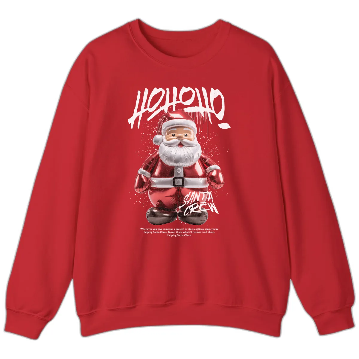 Hoholo Ho Ho Santa Crew Christmas Sweatshirt in Red