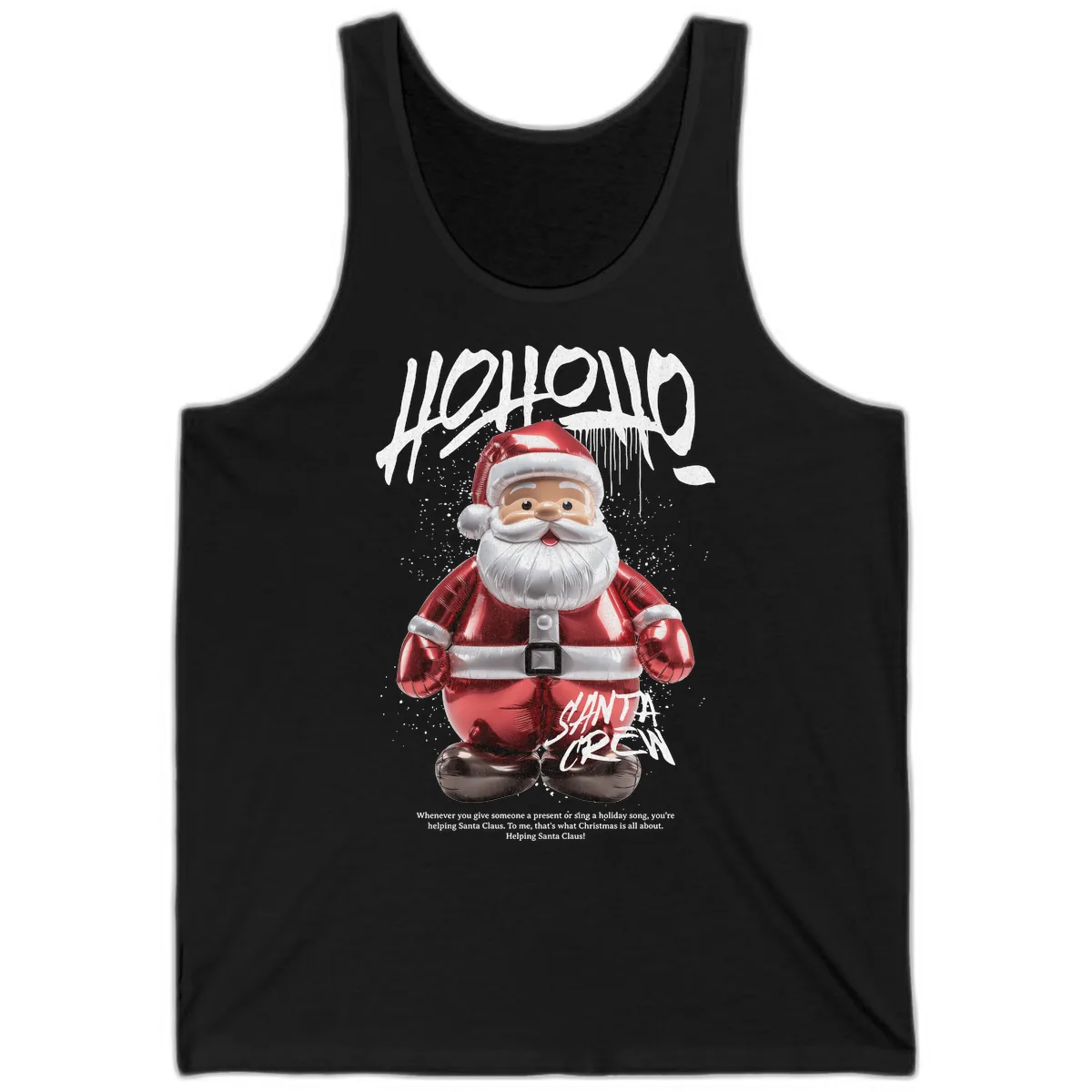 Hoholo Ho Ho Santa Crew Christmas Tank in Black