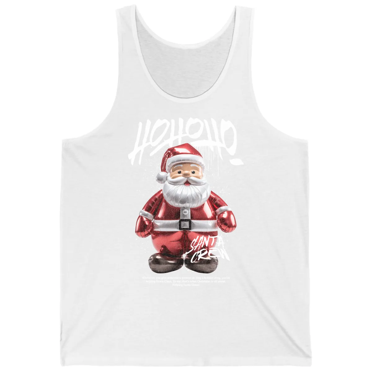 Hoholo Ho Ho Santa Crew Christmas Tank in White