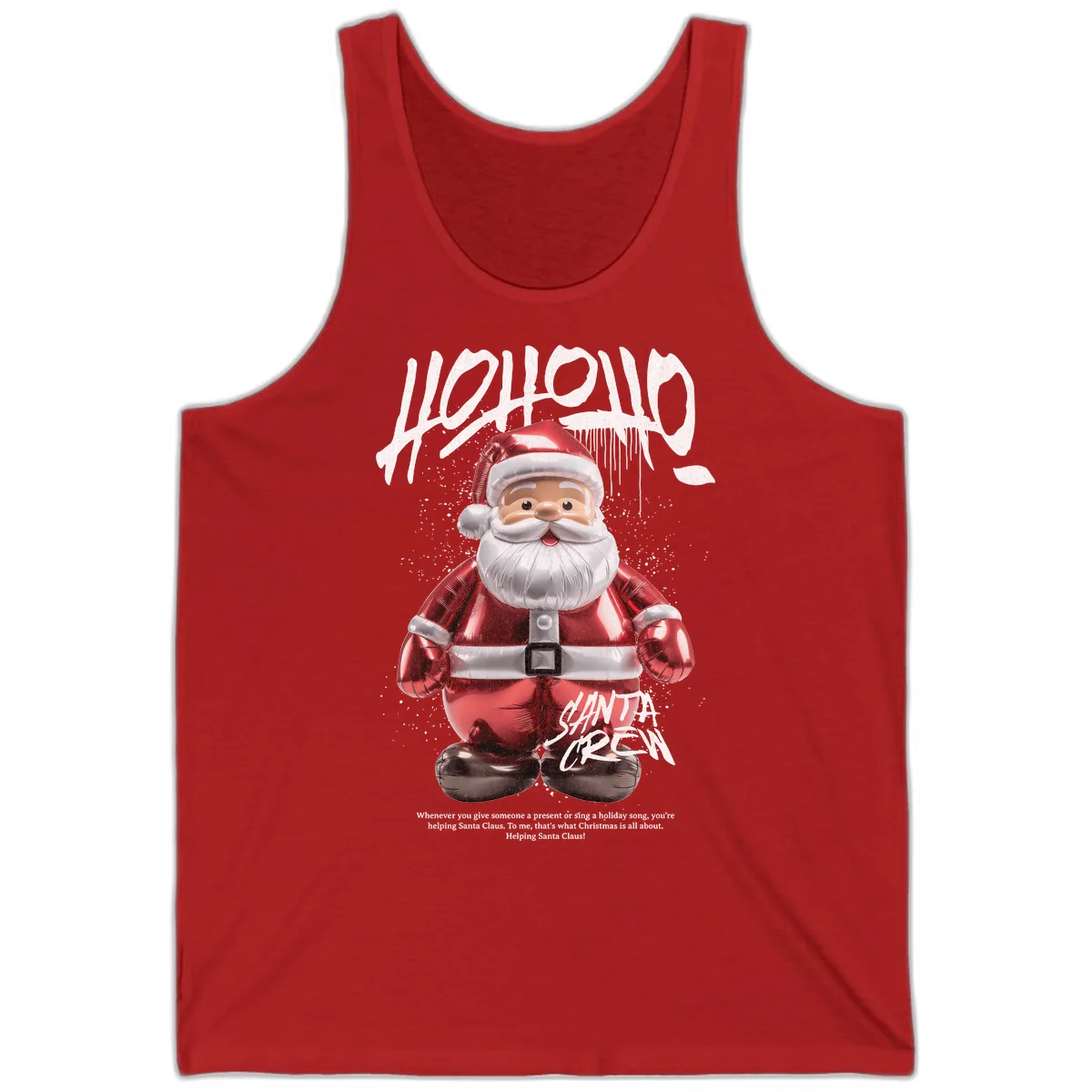 Hoholo Ho Ho Santa Crew Christmas Tank in Red