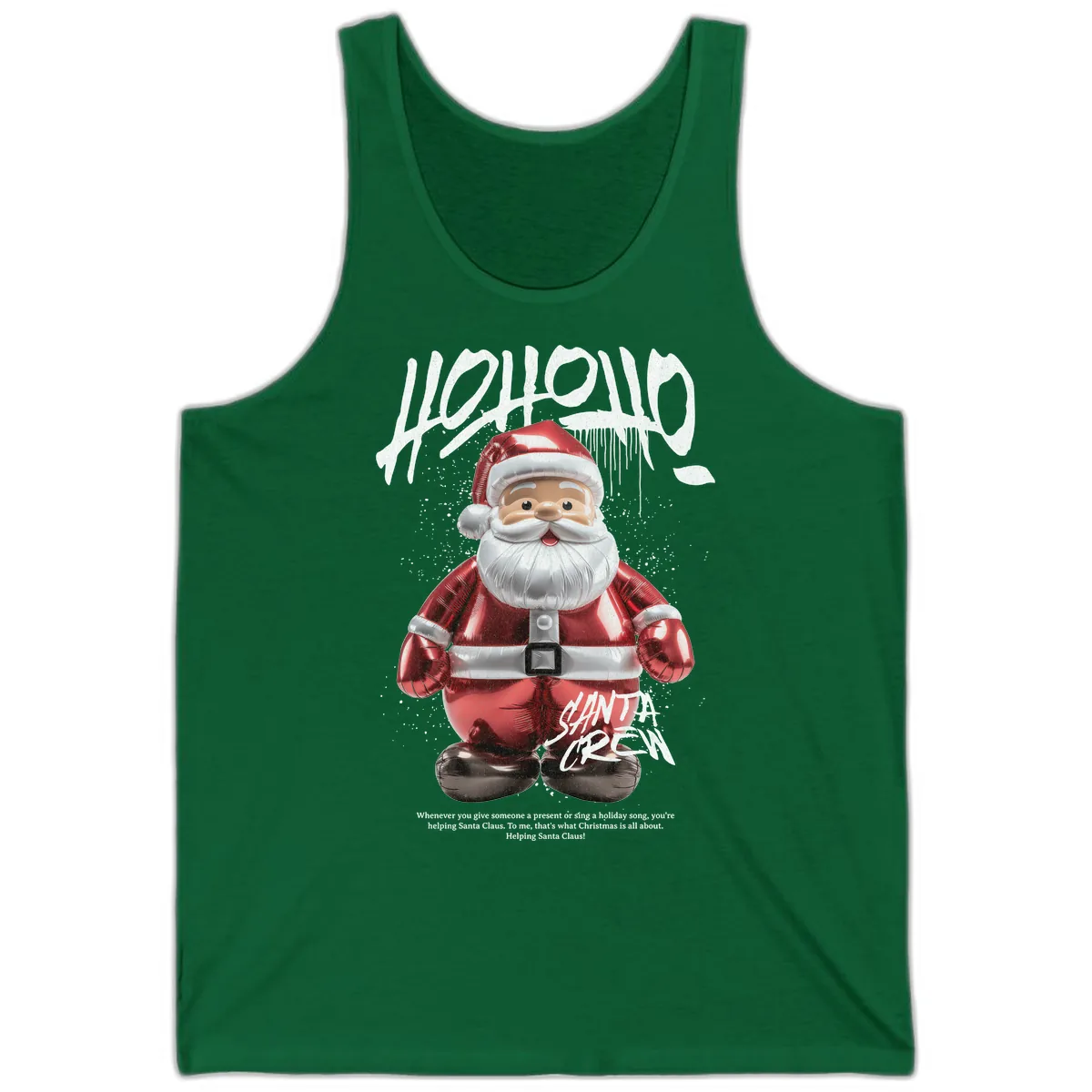 Hoholo Ho Ho Santa Crew Christmas Tank in Kelly