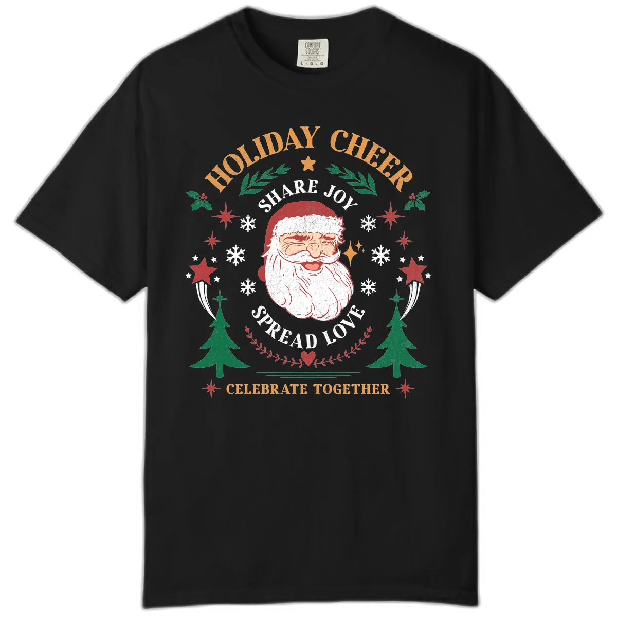 Holiday Cheer Santa Claus Celebration Comfort Color in Black