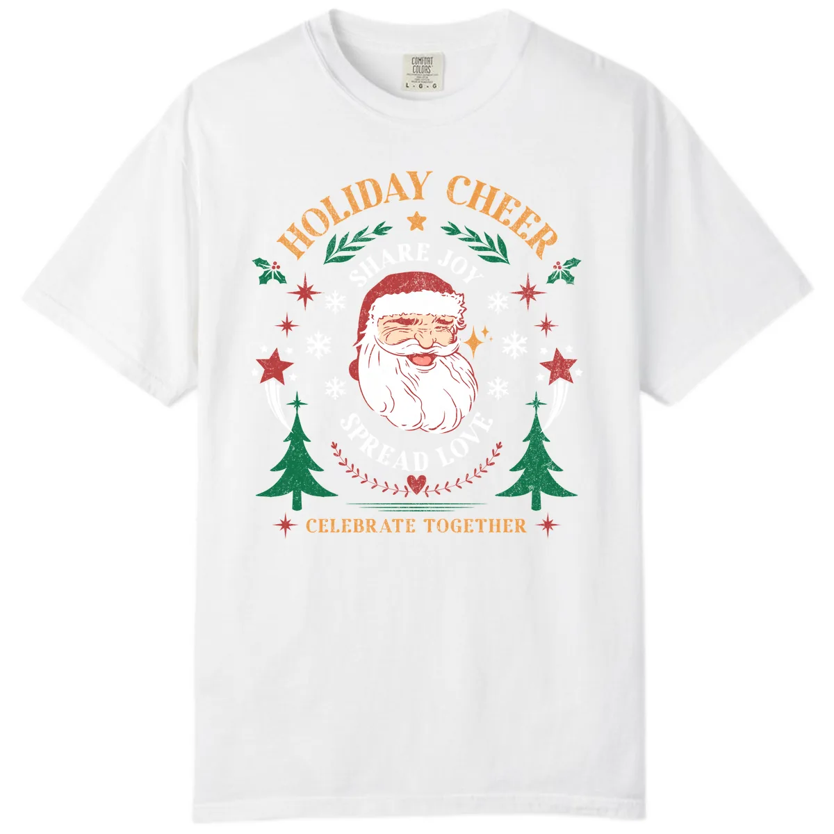 Holiday Cheer Santa Claus Celebration Comfort Color in White