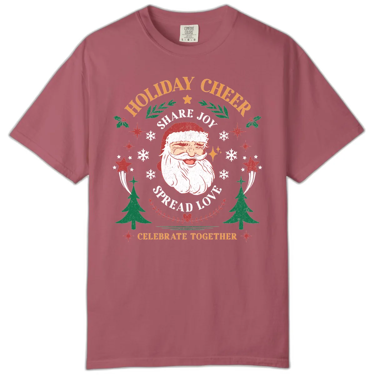 Holiday Cheer Santa Claus Celebration Comfort Color in Crimson