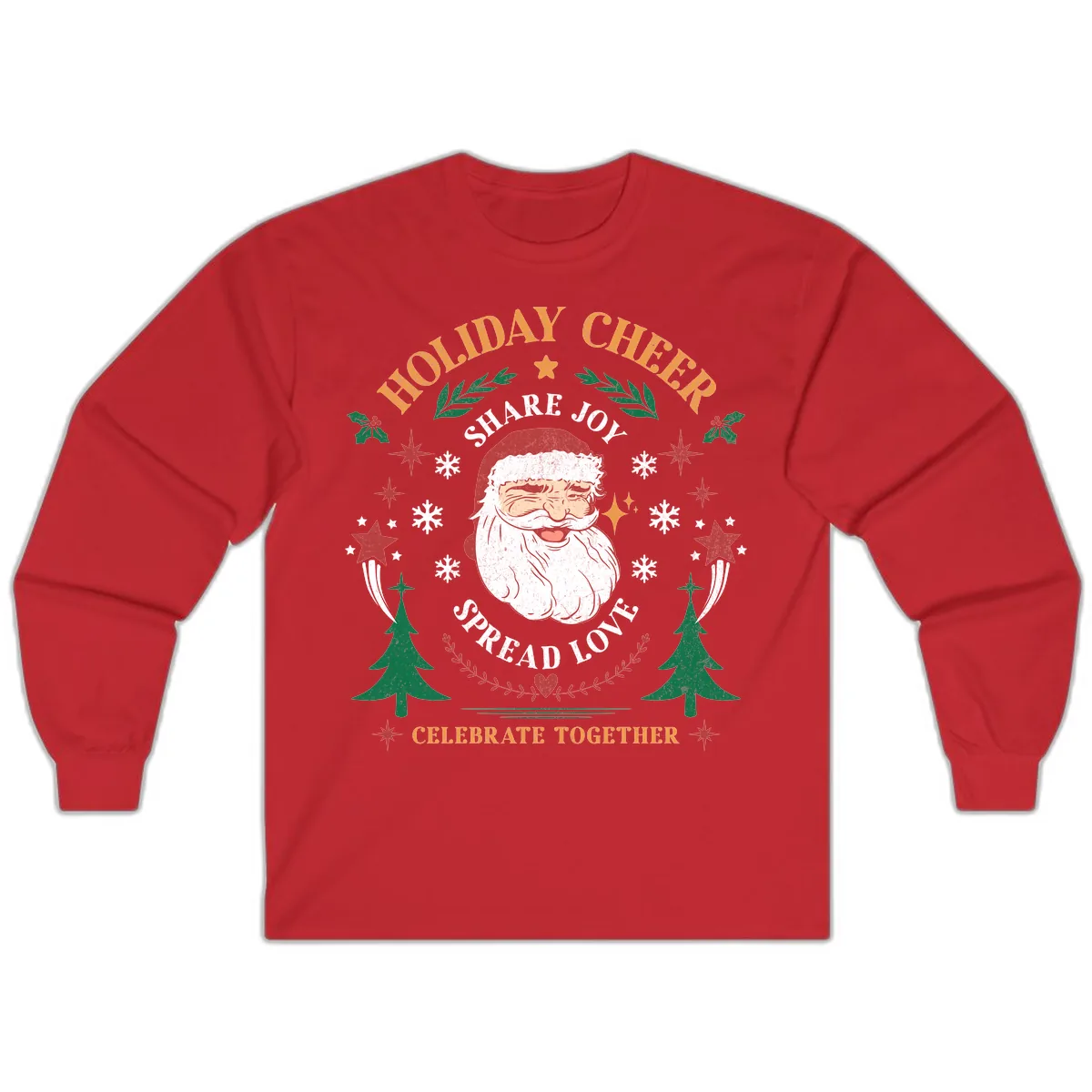 Holiday Cheer Santa Claus Celebration Long Sleeve in Red