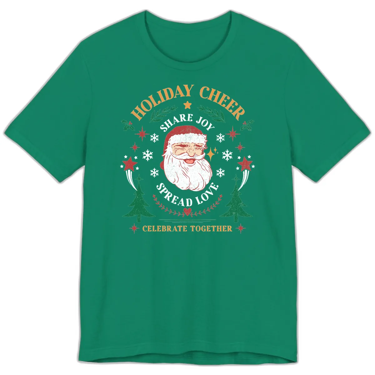 Holiday Cheer Santa Claus Celebration Premium T-Shirt in Kelly
