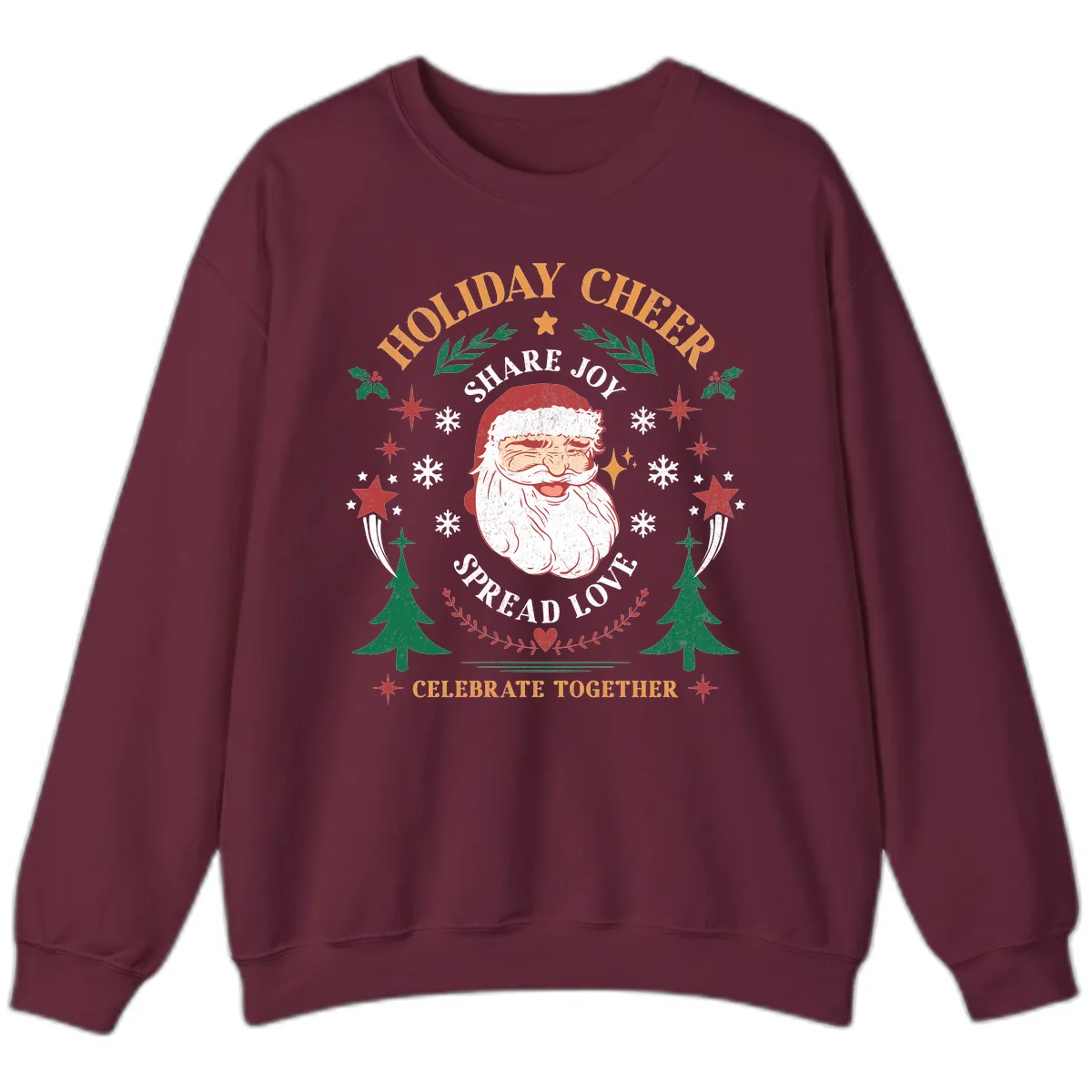 Holiday Cheer Santa Claus Celebration Sweatshirt in Maroon